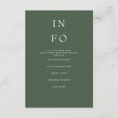 Eenvoudig Elegant Minimal Modern Green Wedding Informatiekaartje (Voorkant)