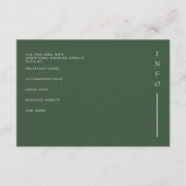 Eenvoudig Elegant Minimal Modern Green Wedding Informatiekaartje (Voorkant)