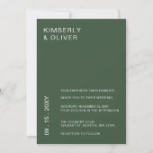 Eenvoudig Elegant Minimal Modern Green Wedding Kaart (Voorkant)