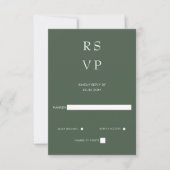 Eenvoudig Elegant Minimal Modern Green Wedding RSVP Kaartje (Voorkant)