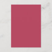 Eenvoudig Elegant Minimal Modern Magenta Wedding Informatiekaartje (Achterkant)