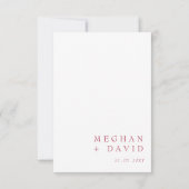 Eenvoudig Elegant Minimal Modern Magenta Wedding RSVP Kaartje (Achterkant)