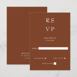 Eenvoudig Elegant Minimal Modern Terracotta Weddin RSVP Kaartje