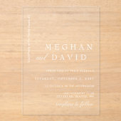 Eenvoudig Elegant Minimal Modern Wedding Acryl Uitnodigingen (Voorkant)