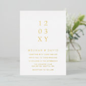 Eenvoudig Elegant Minimal Modern White Wedding Folie Uitnodiging (Staand Voorkant)