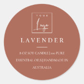 Eenvoudig Elegant Minimal Rust Logo kaars Label (Voorkant)