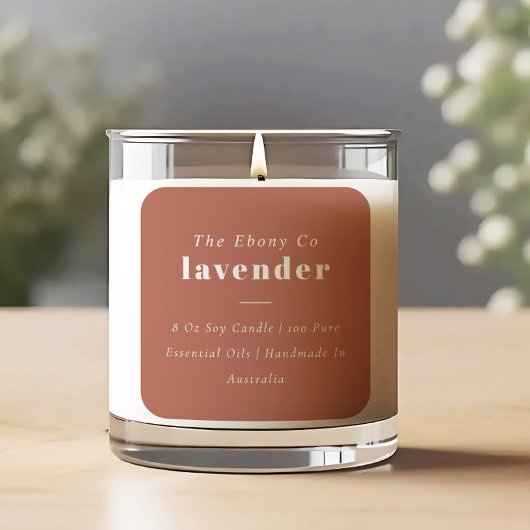 Eenvoudig Elegant Minimal Rustic Rust Candle Label