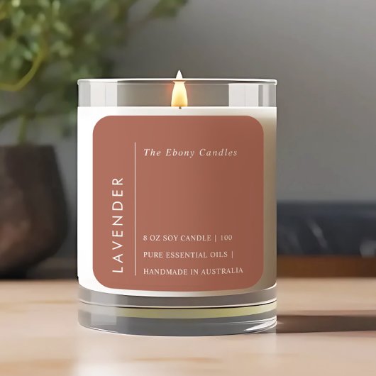 Eenvoudig Elegant Minimal Rustic Rust Candle Label