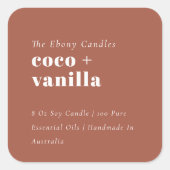 Eenvoudig Elegant Minimal Rustic Rust Candle Label (Voorkant)