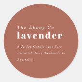 Eenvoudig Elegant Minimal Rustic Rust Candle Label (Voorkant)