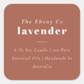 Eenvoudig Elegant Minimal Rustic Rust Candle Label (Voorkant)