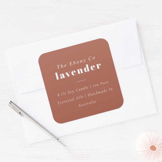 Eenvoudig Elegant Minimal Rustic Rust Candle Label (Envelop)