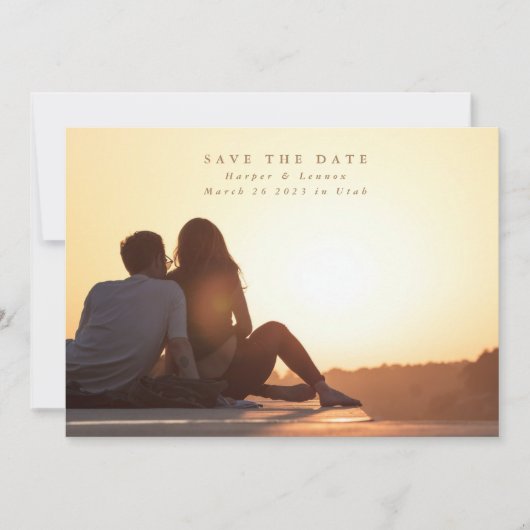 Eenvoudig Elegant Minimalism Photo Wedding Save The Date (Voorkant)