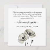 Eenvoudig Elegant Minimalisme Zwart-wit Poppies Bedankkaart (Achterkant)