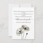 Eenvoudig Elegant Minimalisme Zwart-wit Poppies Bedankkaart (Achterkant)
