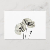 Eenvoudig Elegant Minimalisme Zwart-wit Poppies Informatiekaartje (Achterkant)