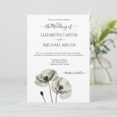 Eenvoudig Elegant Minimalisme Zwart-wit Poppies Kaart (Staand voorkant)