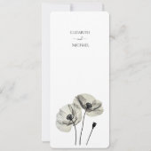 Eenvoudig Elegant Minimalisme Zwart-wit Poppies Kaart (Achterkant)