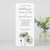 Eenvoudig Elegant Minimalisme Zwart-wit Poppies Kaart (Staand voorkant)