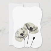 Eenvoudig Elegant Minimalisme Zwart-wit Poppies Kaart (Achterkant)