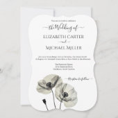 Eenvoudig Elegant Minimalisme Zwart-wit Poppies Kaart (Voorkant)