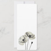 Eenvoudig Elegant Minimalisme Zwart-wit Poppies Kaart (Achterkant)