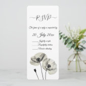 Eenvoudig Elegant Minimalisme Zwart-wit Poppies Kaart (Staand voorkant)