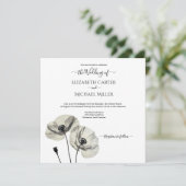 Eenvoudig Elegant Minimalisme Zwart-wit Poppies Kaart (Staand voorkant)