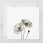 Eenvoudig Elegant Minimalisme Zwart-wit Poppies Kaart (Achterkant)
