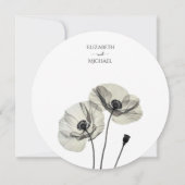 Eenvoudig Elegant Minimalisme Zwart-wit Poppies Save The Date (Achterkant)