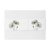 Eenvoudig Elegant Minimalisme Zwart-wit Poppies Uitnodigingen Wikkel (Achterkant Voorbeeld)