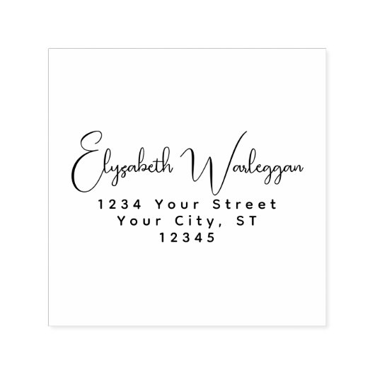 Eenvoudig Elegant Minimalist #42 Naam Adres Zelfinktende Stempel (Design)