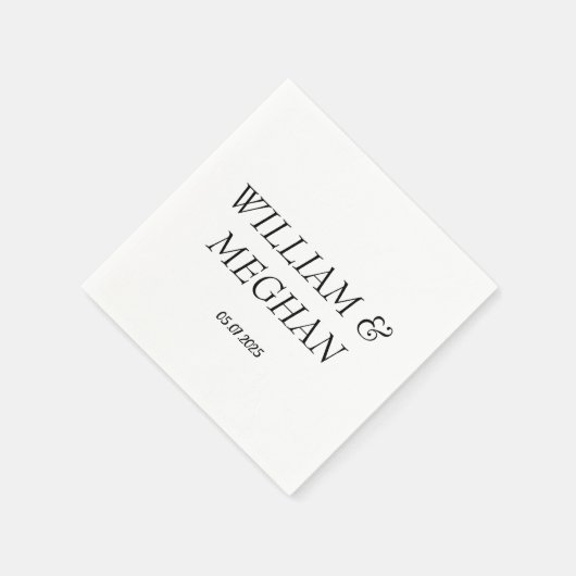 Eenvoudig Elegant Minimalist Black Script WeduwNAP Servet (Hoek)