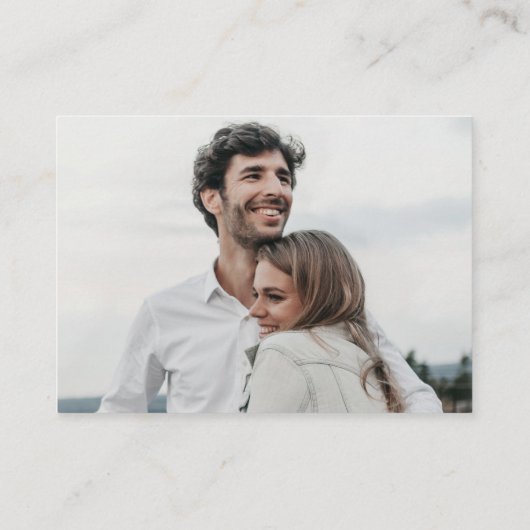 Eenvoudig Elegant Minimalist Details QR Code Foto Informatiekaartje (Achterkant)