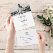 Eenvoudig Elegant Minimalist Photo Wedding All In One Uitnodiging