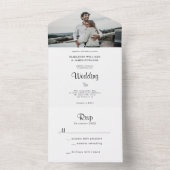 Eenvoudig Elegant Minimalist Photo Wedding All In One Uitnodiging (Binnen)