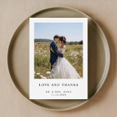 Eenvoudig Elegant Minimalist Photo Wedding Bedankkaart