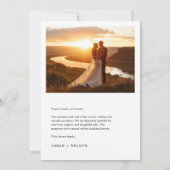 Eenvoudig Elegant Minimalist Photo Wedding Bedankkaart (Achterkant)