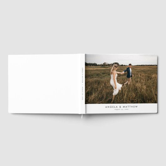 Eenvoudig Elegant Minimalist Photo Wedding Gastenboek (Volledig)