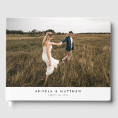 Eenvoudig Elegant Minimalist Photo Wedding Gastenboek (Voorkant)