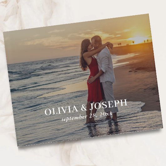 Eenvoudig Elegant Minimalist Photo Wedding Gastenboek