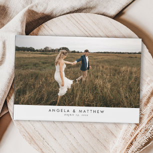Eenvoudig Elegant Minimalist Photo Wedding Gastenboek