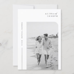 Eenvoudig Elegant Minimalist Photo Wedding Kaart