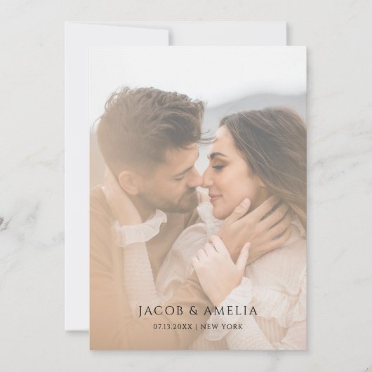 Eenvoudig Elegant Minimalist Photo Wedding Save The Date (Voorkant)