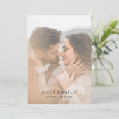Eenvoudig Elegant Minimalist Photo Wedding Save The Date (Staand voorkant)