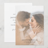 Eenvoudig Elegant Minimalist Photo Wedding Save The Date (Voorkant / Achterkant)