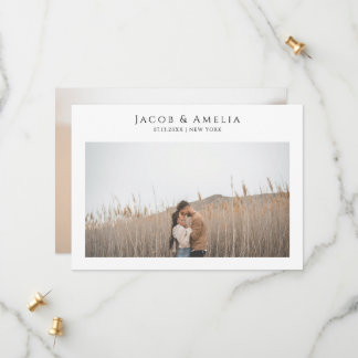 Eenvoudig Elegant Minimalist Photo Wedding Save The Date