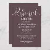 Eenvoudig Elegant Minimalist Rehearings Dinner Kaart (Voorkant / Achterkant)