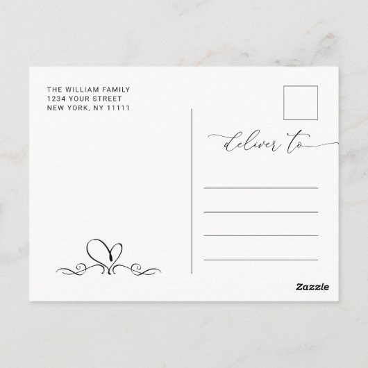 Eenvoudig Elegant Minimalist Wedding Save the Date Briefkaart (Achterkant)