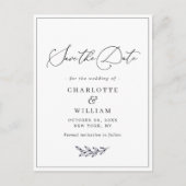 Eenvoudig Elegant Minimalist Wedding Save the Date Briefkaart (Voorkant)